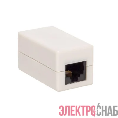 Адаптер проходной RJ45-RJ45 кат.5E неэкранир. TERACOM бел. EKF TRC-INLC-2RJ45-5EUTP-WH