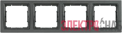 Рамка 4-м BOLERO Q1 РУ-4-БА квадрат. антрацит IEK EMB42-K95-Q1