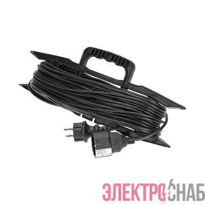 Удлинитель-шнур на рамке 1х30м с заземл. 6А 1.3кВт IP20 ПВС 3х0.75 черн. PROconnect 13-4915
