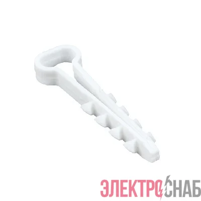 Дюбель-хомут d5-10мм для плоского кабеля полипропилен бел. (уп.50шт) EKF plc-cd-5x10w