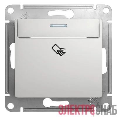 Выключатель карточный 1-кл. 1мод. СП Glossa 10А IP20 (сх. 6) механизм алюм. SE GSL000369
