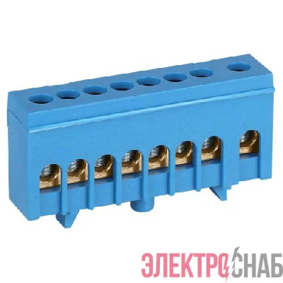 Шина N ноль в изолированном корпусе на DIN-рейку ШНИ-6х9-8-Д син. NO-224-98 Эра Б0062969