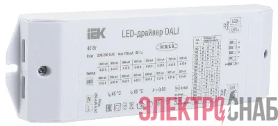 Драйвер LED DALI 42Вт 250-1000мА 8-52В IEK LPS14-01-042-1000