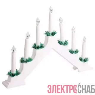 Горка новогодняя 7 свечек корпус бел. свечение тепл. бел. Neon-Night 501-081