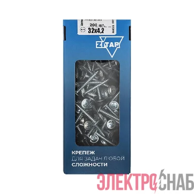 Саморез для тонкого метал. листа 4.2х32 (коробка) (уп.200шт) Tech-Krep PRO/Zitar 102142