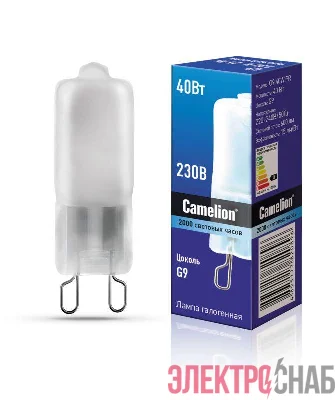 Лампа галогенная 40Вт капсульная матовая G9 3000К 240В Camelion 5556