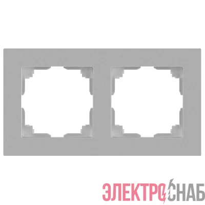 Рамка 2-м СП Accent 6-502-03 алюм. Intro Б0063755