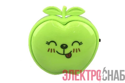 Светильник светодиодный NL-232 "Яблоко" 220В ночник с выкл. зел. Camelion 13807