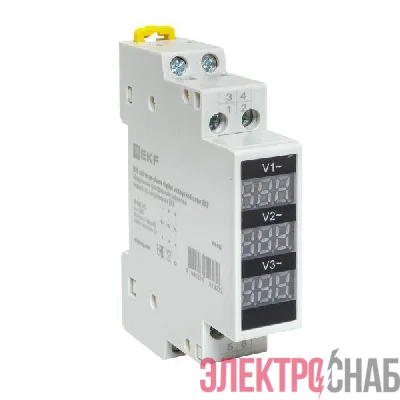 Индикатор напряжения модульный трехфазный цифровой EKF VDI-G33