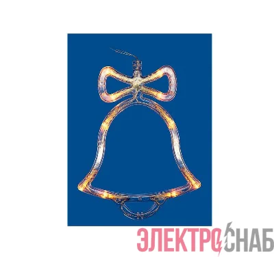 Фигура ULD-H1620-010/STA/3AAA WARM WHITE IP20 BELL Колокольчик 3AAA (не в/к) 16х20см подвес 10 LED провод прозр. Uniel UL-00007253