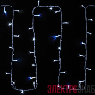 Гирлянда модульная "Дюраплей LED" 20м 200LED мерцающий "Flashing" (каждый 5-й диод) бел. провод бел. каучук Neon-Night 315-185