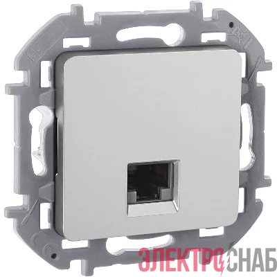 Розетка компьютерная Inspiria RJ45 кат.6 UTP механизм алюм. IEK 673832