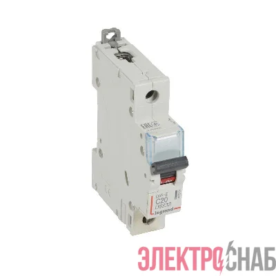 Выключатель автоматический модульный 1п C 20А 6кА DX3-E 6000 1мод. 230/400В Leg 407264
