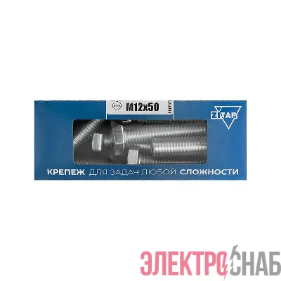 Болт с шестигранной головкой М12х50 DIN 933 оцинк. (уп.12шт) Tech-Krep/Zitar 126528