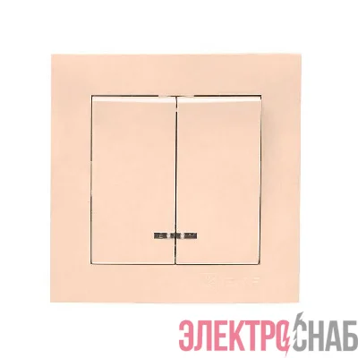 Выключатель 2-кл. СП Валенсия 10А IP20 с индикатором крем. PROxima EKF EWV10-123-20