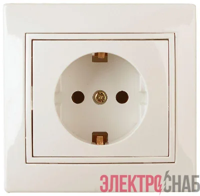 Розетка СП Plano 2P+E Schuko 1-202-02 16А-250В IP20 сл. кость Intro Б0027610