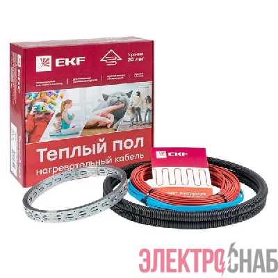 Комплект "Теплый пол" (кабель) 900Вт 64м 6.0кв.м EKF nk-900