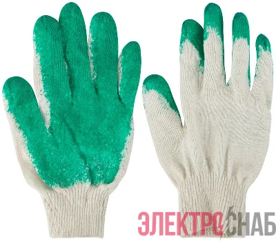 Перчатки вязаные с резиновой заливкой наладонника х/б 12470