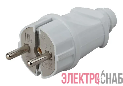 Вилка с заземл. прямая 16А бел. Vx2-W ЭРА Б0039673