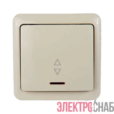 Выключатель 1-кл. ОП VIOLA проходной 10А IP20 с подсветкой крем. LEZARD 751-0300-114