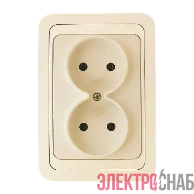 Розетка 2-м СП Mimoza 16А IP20 без заземл. крем/крем. Makel 25017