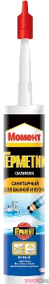 Герметик силиконовый санитарный для ванной и кухни "Момент" 280мл бел. Момент Б0018852