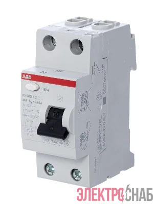 Выключатель дифференциального тока (УЗО) 2п 25А 30мА тип AC FH202 ABB 2CSF202004R1250
