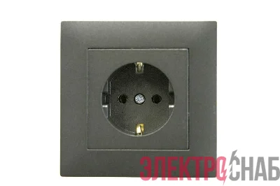 Розетка 1-м Karea RIZZ STAR с заземл. дым. металлик Makel 88050028