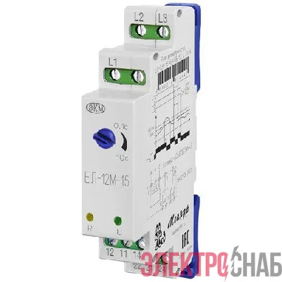 Реле контроля напряжения 3ф ЕЛ-12М-15 УХЛ4 AC 400В задержка срабатывания 0.1...10с ток контактов исполнит. реле 8А 2п Меандр A8302-16934430