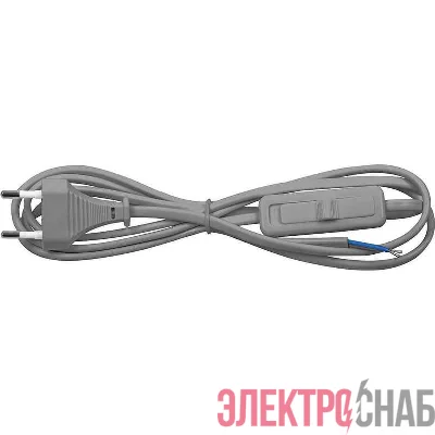 Провод с евроштекером и выключателем 1.9м H 03 VV-F 2х0.75кв.мм 2.5А серебр. Duwi 24517 9