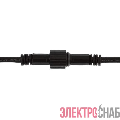 Коннектор с проводами папа-мама 2 pin черн. каучук Neon-Night 315-436