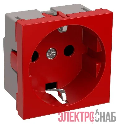 Розетка 1-м 2мод. РКС-20-32-П-К 45х45 с заземл. красн. PRIMER IEK CKK-40D-RSZK2-K04-K