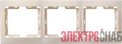 Рамка 3-м КВАРТА РГ-3-ККм горизонт. крем. IEK EMK30-K33-DM