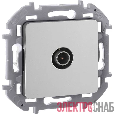 Розетка телевизионная TV Inspiria 2дБ 0-2400мГц с топологией "звезда" механизм алюм. IEK 673852