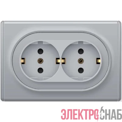 Розетка 2-м СП Florence с заземл. сер. 1E10401302 OneKeyElectro 2172836