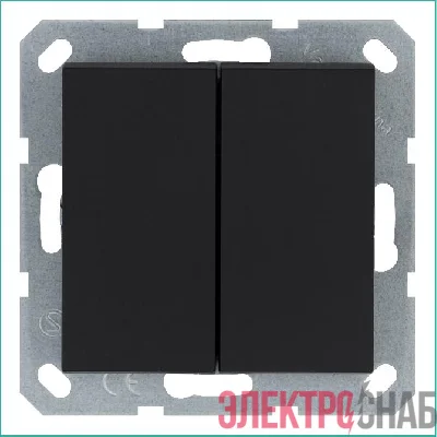 Переключатель проходной 2-кл. 10А IP20 механизм черн. матов. soft touch Jasmart G3022PB