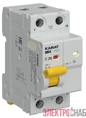 Устройство защиты от дугового пробоя (УЗДП) 1P+N C 25A с авт. выкл. KARAT IEK KA-DP11-1-025-C
