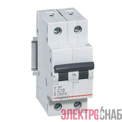 Выключатель автоматический модульный 2п C 6А 4.5кА RX3 ИЭК Leg 419694