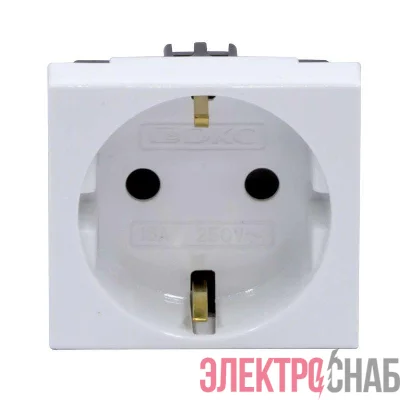 Розетка 1-м 2мод. Viva 16А IP20 2P+E с заземл. защ. шторки бел. DKC 45005