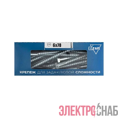 Болт сантехнический 6х70 DIN 571 оцинк. (уп.40шт) Tech-Krep/Zitar 126549