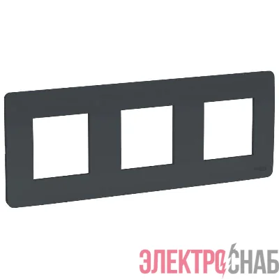 Рамка 3-м UNICA STUDIO антрацит SchE NU200654
