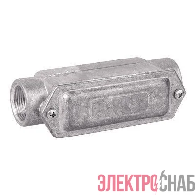 Коробка протяжная 146х45х57мм 2 ввода 180град. М32х1.5 IP55 алюм. DKC 6030-32A