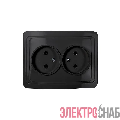 Розетка 2-м CLASSICO 2102B черн. IN HOME 4690612061115
