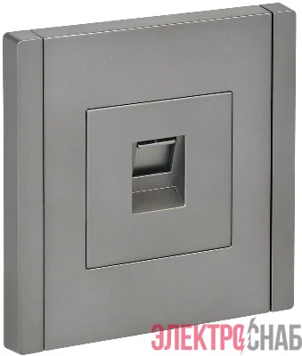 Розетка компьютерная RJ45 кат.5E FORTE&PIANO FP532 сталь IEK FP-K10-1-K46