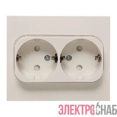Розетка 2-м СП Стокгольм 16А IP20 с заземл. защ. шторки бел. PROxima EKF EXR16-128-10