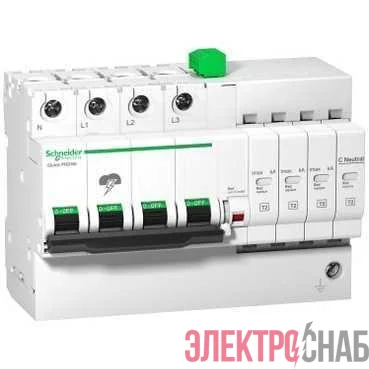 Устройство защиты от импульсных перенапряжений УЗИП со встроен. защ. IQUICK IQUICK PRD 3П+Н 40кА с картриджами SchE A9L16294