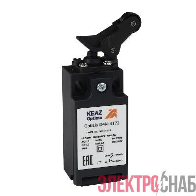 Выключатель концевой OptiLiS D4N-4172 рычаг роликовый вертикальное перемещение EN 50047 XCKN2127P20 КЭАЗ 365305
