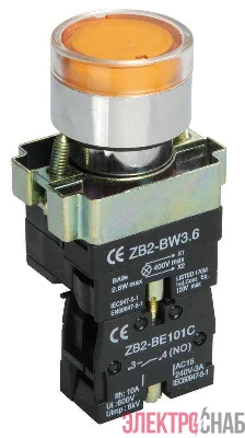 Кнопка LAY5-BW3561 1НО с подсветкой желт. KARAT IEK BBT50-BW-K05