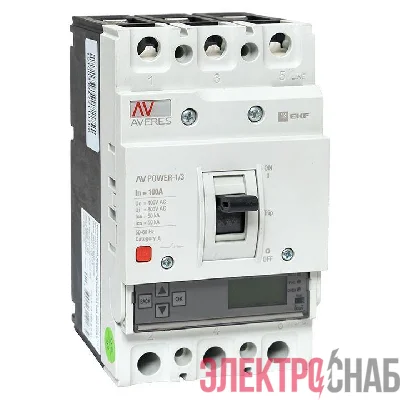 Выключатель автоматический 3п 100А 50кА AV POWER-1/3 ETU6.0 AVERES EKF mccb-13-100-6.0-av