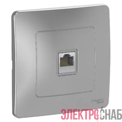 Розетка компьютерная 1-м СП BLANCA RJ45 кат.5e алюм. SchE BLNIS045003